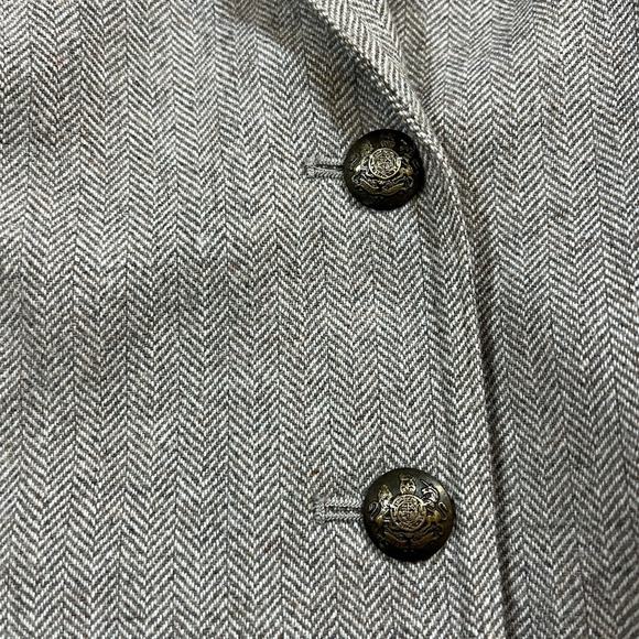 Banana Republic Blazer Womens Taupe Brown Herringbone Bronze Buttons Size 14 - Picture 6 of 7